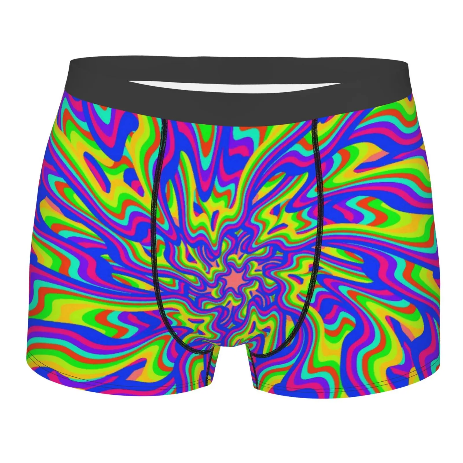 Psychedelic Rainbow Tie Dye Print Men Underwear Boxers Men Novelty Underpant Breathable Printed Male Underpants Man Boxer Briefs
