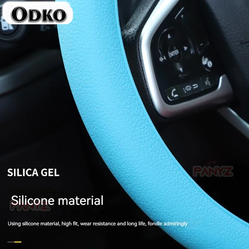 Universal Steering Wheel Cover Car Steering Wheel Handle Cover Anti-skid Wear-resistant All-season Silicone Steering Wheel