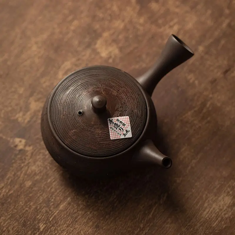 Chang Slip, retro handmade teapot, side handle pot Japanese tea set, gift-giving household coarse pottery