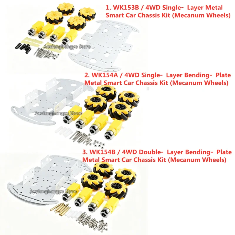 1SET 4WD Single/Double‑Layer Bending Plate Line‑Tracking Obstacle‑Avoidance Smart Car DIY Kit Support BOM List Quotation
