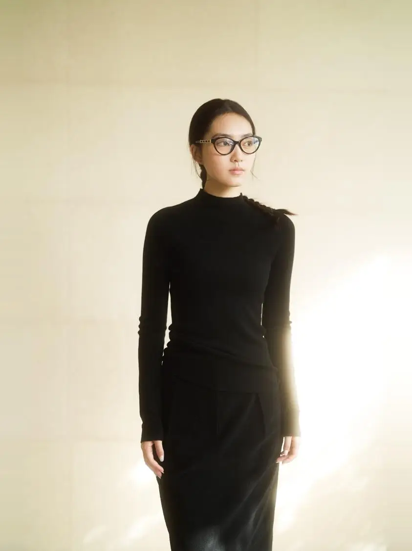 

Вязаный топ Zhaolong Ranzhi Camere с маленьким воротником-стойкой, шерстяной, женский, модный, зимний, с длинным рукавом, стандартный крой