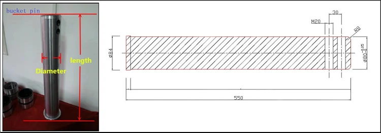 할인 가격 굴삭기 Sh300 히타치 Ex605 버킷 핀, 핫 세일 굴삭기 뉴 홀랜드 7610S 버킷 핀 및 부싱