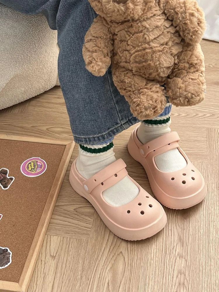 Summer 2025 Cute Junior Kawaii Shoes Slides Thick Women\'s Slippers and Ladies Sandals Platform Soft New Fashion 39 Vip Pvc B Y F
