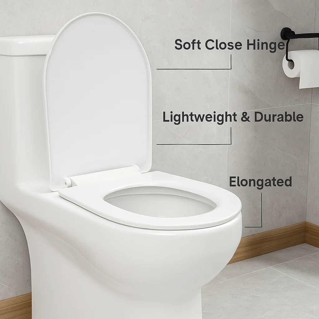 

Toilet seat.Bright White Finish Toilet Seat & Lid – Universal Design, Ergonomic Comfort, Quick Setup
