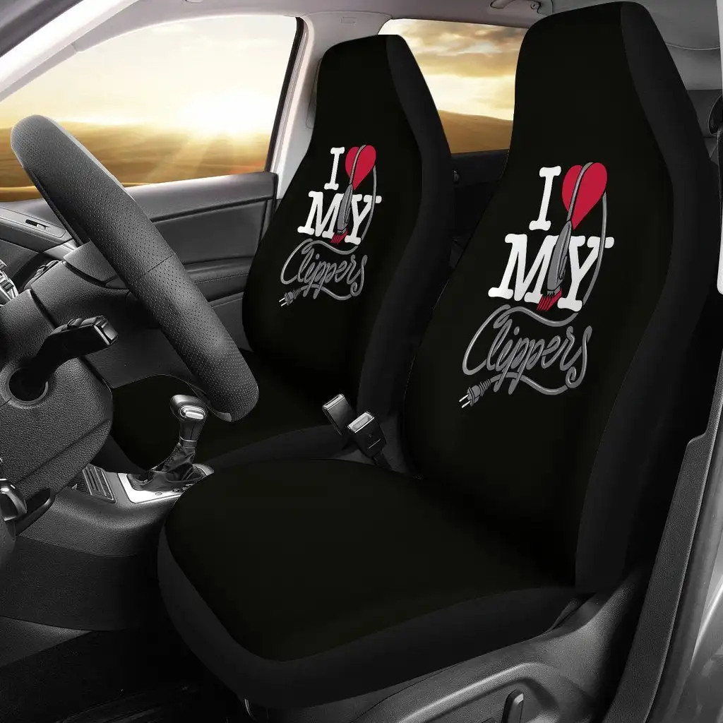 I Love Clippers Seat Cover Car Seat Covers Set 2 Pc, Car Accessories Car Mats