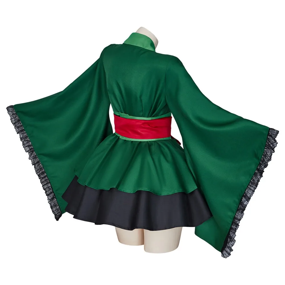 Roronoa Zoro Female Cosplay Costume Kimono Women Green Lolita Dress Green Kimono Dress for Women Halloween Carnival Party Suit