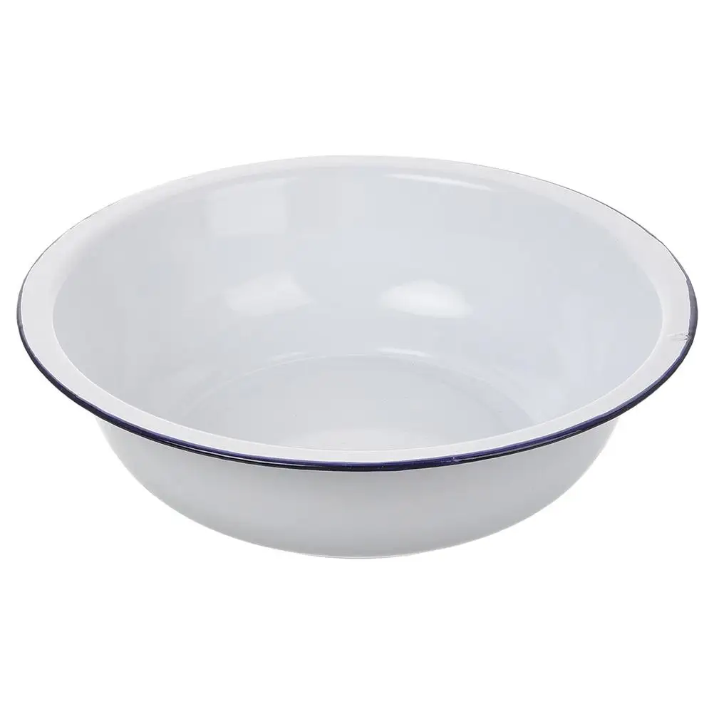 Vintage Enamel Basin Thickened Porcelain Bread Mixing Bowl Large Capacity Kitchen Sink Pure White enamelware dishes salad
