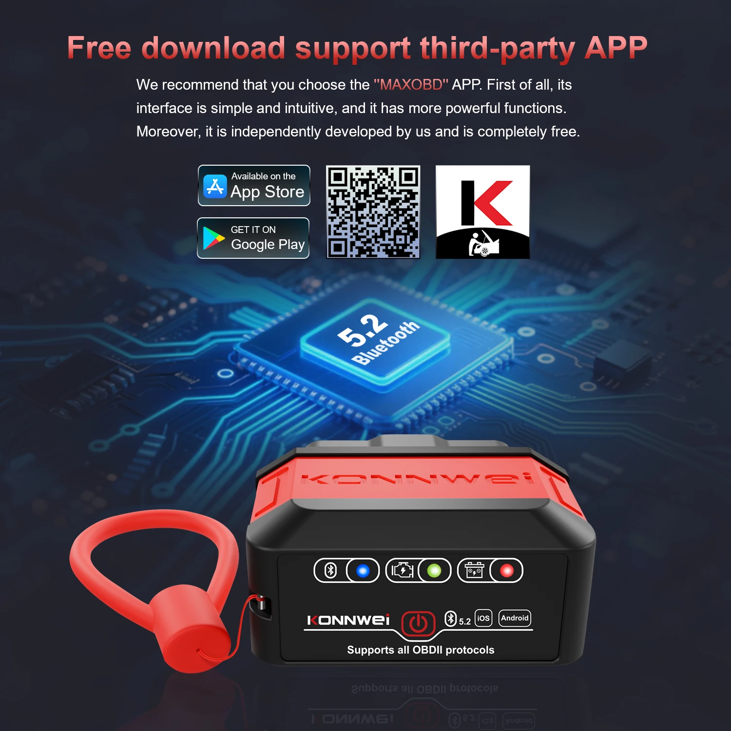 2026 KONNWEI KW906 OBD2 자동차 엔진 시스템 진단 도구 스캐너 블루투스5... - 1