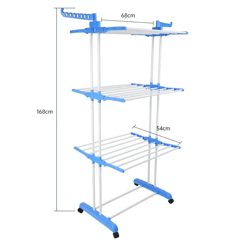 Stainless steel 3-layer drying rack drying rack indoor and outdoor cloth rack