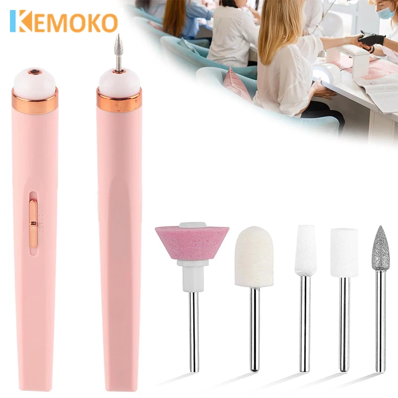 Electric Nail Polish Drill Set Machine With Light Multiple Gears Portable for Acrylic Manicure Pedicure Polishing Care Tools