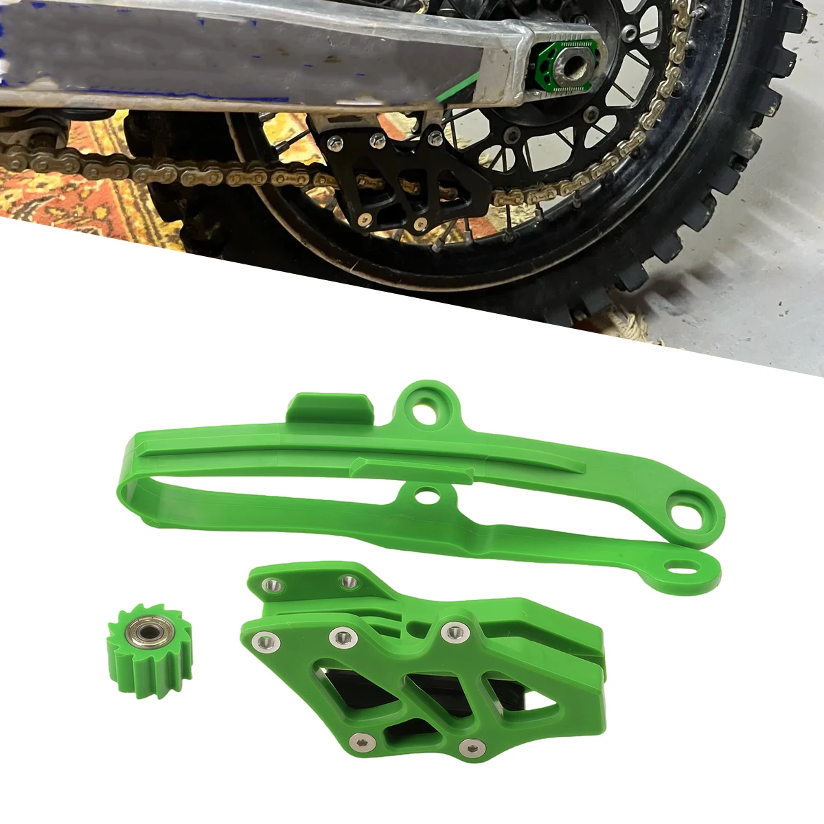 Направляющая цепи/ролик маятника для мотоциклов Kawasaki KX250F, KX450F, KXF 250, 450 (2009-2020), KLX450R, 450R