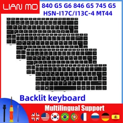 Brazil Canadian French Norway Sweden Switzerland French Backlight keyboard Suitable for HP EliteBook 840 G5 846 G5 745 840 G6