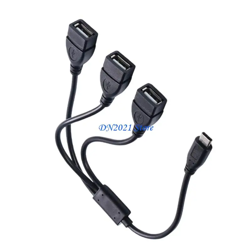 F3KE USB C to USB2.0 3 Port Hubs Splitter Charging Data Transfer Function for Laptop Tablet