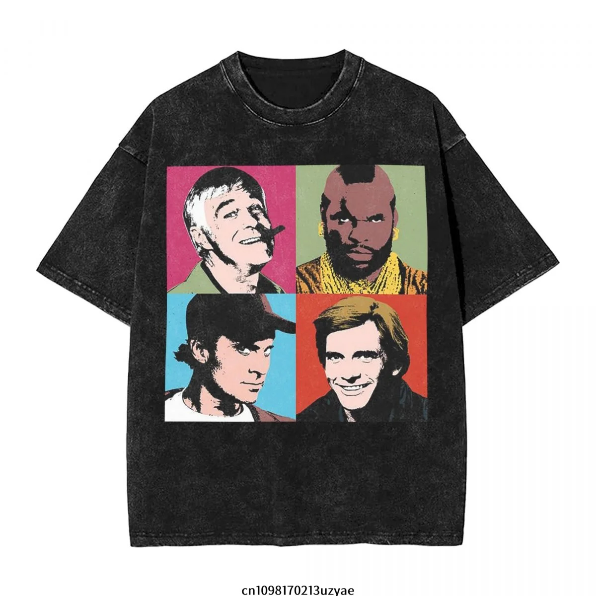 

Мужская винтажная хлопковая футболка с короткими рукавами The A-Warhol Team, летняя футболка в стиле хип-хоп