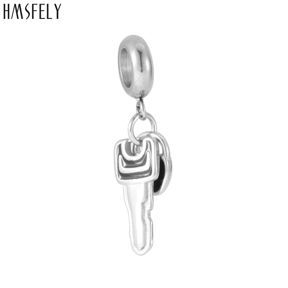 

HMSFELY Key and Lock Pendant For DIY Bracelet Necklace Jewelry Making Charm Beads Bracelets Parts