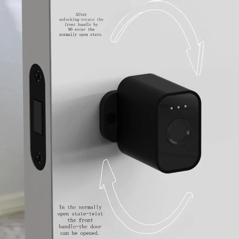 Magnetic swipe fingerprint lock wooden door concealed door indoor bedroom handle lock mute