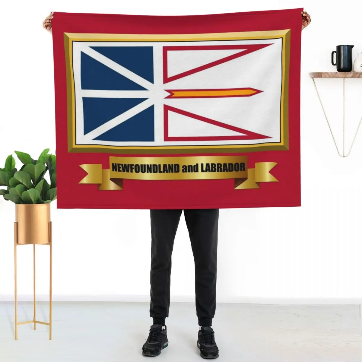 NEWFOUNDLAND and LABRADOR Flag Gifts, Masks, Stickers & Products (GF) Throw Blanket Tourist Quilt Cute Blankets
