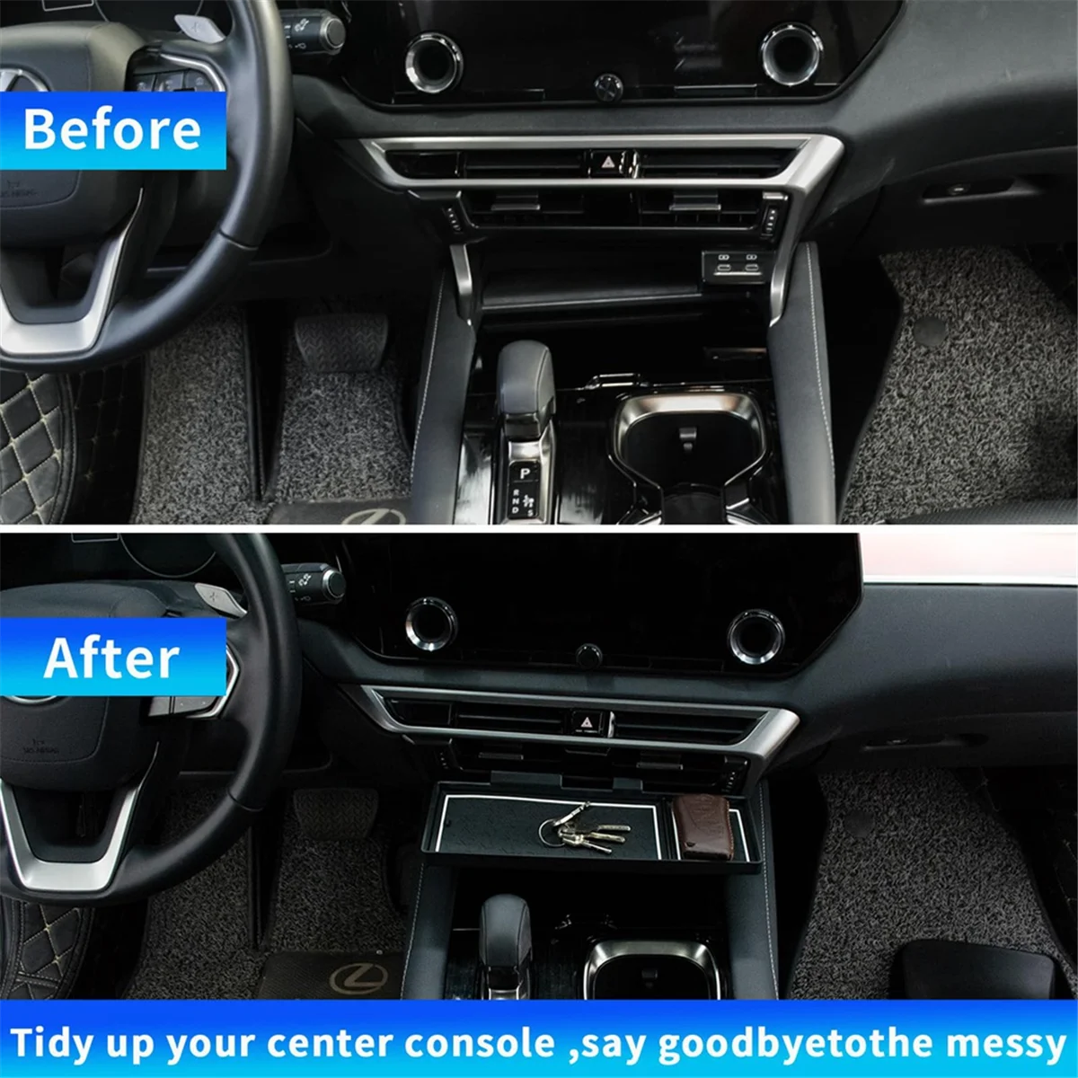 

UP!Center Console Organizer Dashboard Storage Box Tray for Lexus RX RX350 RX350h RX450h RX500h 2023 2024 Accessories