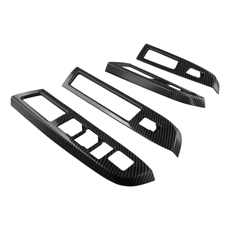 Bright Carbon Fiber Window Lift Panel Switch Cover Trim For Subaru XV 2012-2014 LHD-T48C