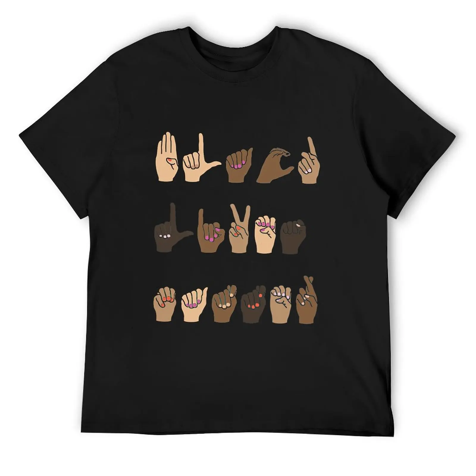 

Black lives matter sign language T-Shirt graphic tee shirt cute tops korean fashion oversized t shirts for men