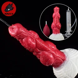 NNSX Squirting Dog Knot Dildo Fantasy Ejaculation Wolf Dildos Anal Plug Fake Penis Silicone Adult Sex Toys for Men Women