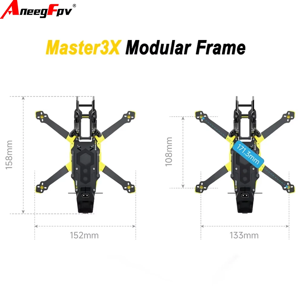 

SpeedyBee Master3X Modular FPV Racing Drone Frame 3-3.6 Inch Lightweight Design for Fast Flight High Quality Freestyle Frame