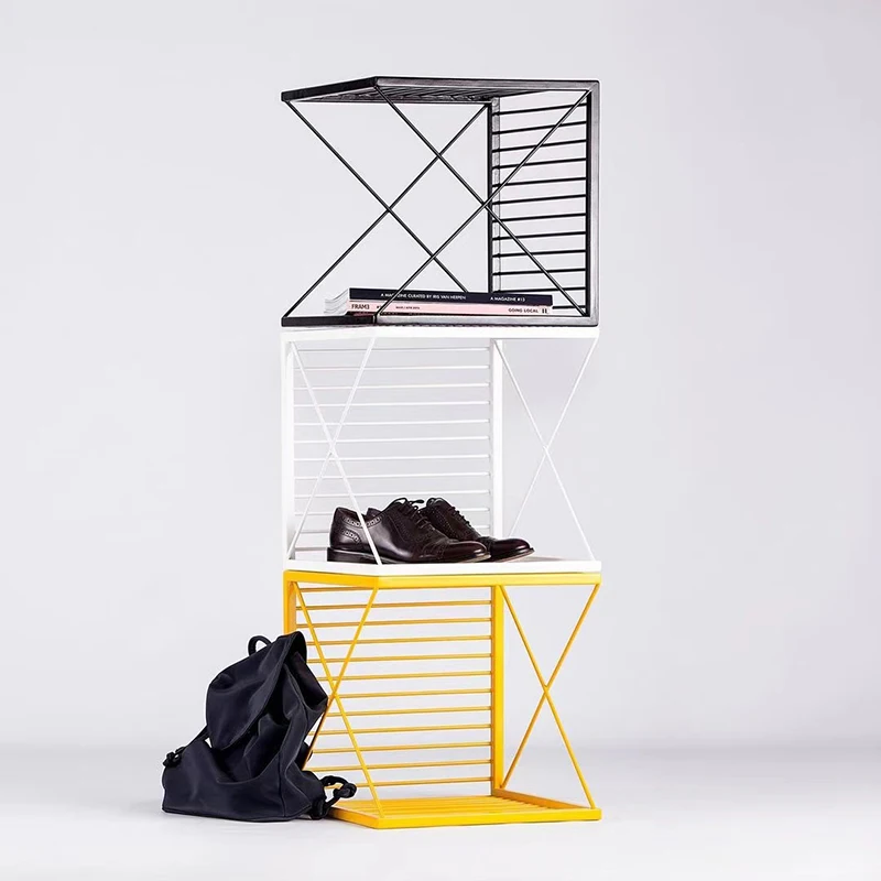 

Danish Creative Side Table Metal Coffee Table Living Room Multi-functional Furniture Bedroom Nightstand Storage Rack