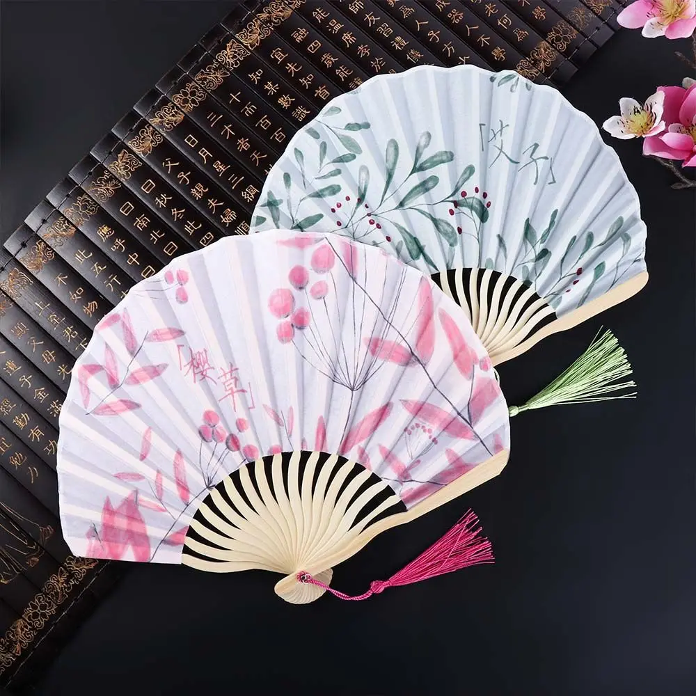 Cooling Japanese Style Gift Sea Shell Shape Bamboo Craft Handicrafts Dance Fan Hand Fan Folding Fan Photography Prop