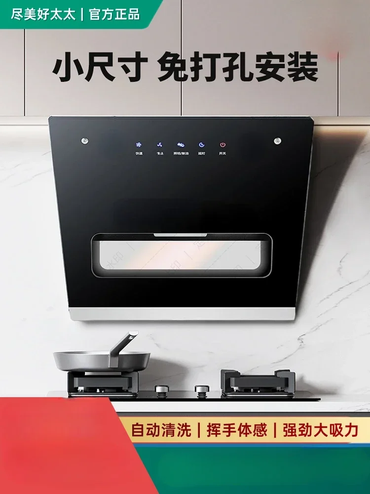 

220V Small Kitchen Range Hood, Side Suction Smoke Exhaust Hood for Home Apartment without Installing