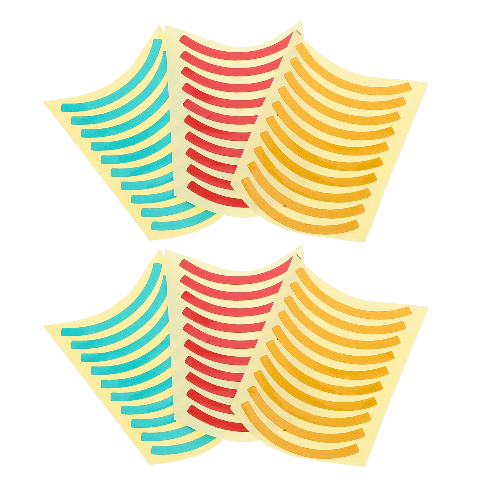 

60pcs 6 Packs Pressure Gauge Stickers High Visibility Labels Red Yellow Green Markers UV Protected Decals Quarter Circle Design
