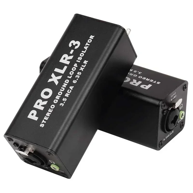 PRO XLR-3 Isolatore stereo professionale del circuito di terra 3.5 RCA 6.35 XLR Filtro antirumore audio Isolatore soppressore di rumore per PC Durevole