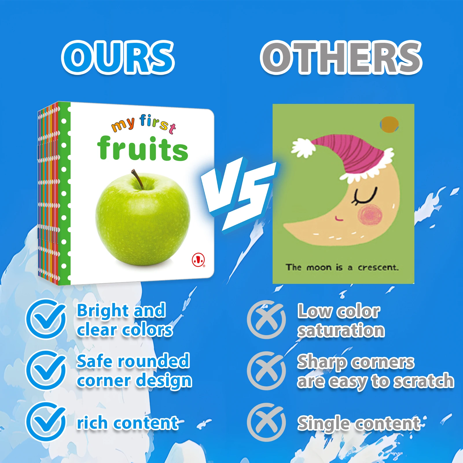 Set Buku Kognitif Bayi Kecil: 12 buku untuk memulai perpustakaan pengetahuan kecil bayi Anda