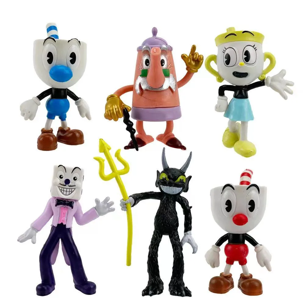 New Cuphead Action Figure 3.6-4 Inch Single Sale Kawaii Anime Doll Toy Figures Decoration Toys for Kids Chiristmas Gift