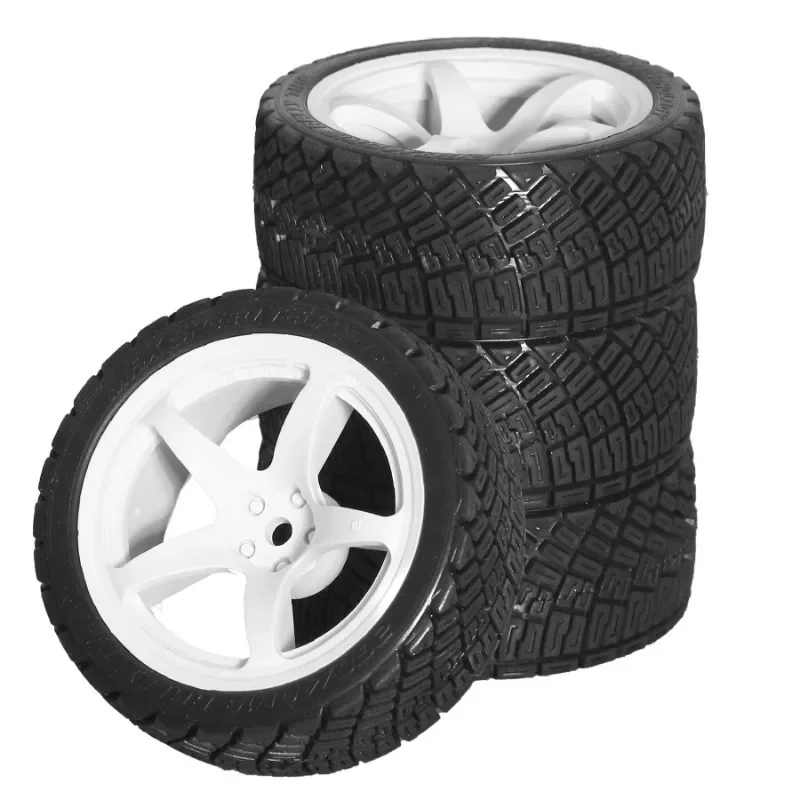 

RS RC 1/10 RC Rally Racing Wheels Tires On Road Car Rubber Tyres Hex for HPI KYOSHO Tamiya XV02 XV01 TA06 TT01 TT02 PTG2