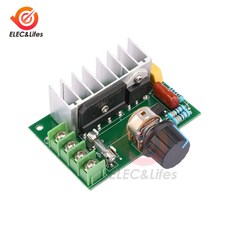 AC 220V to DC 10-210V 20A 500W SCR PWM Motor Speed Controller Governor Voltage Regulator Speed Control Switch With Potentiometer