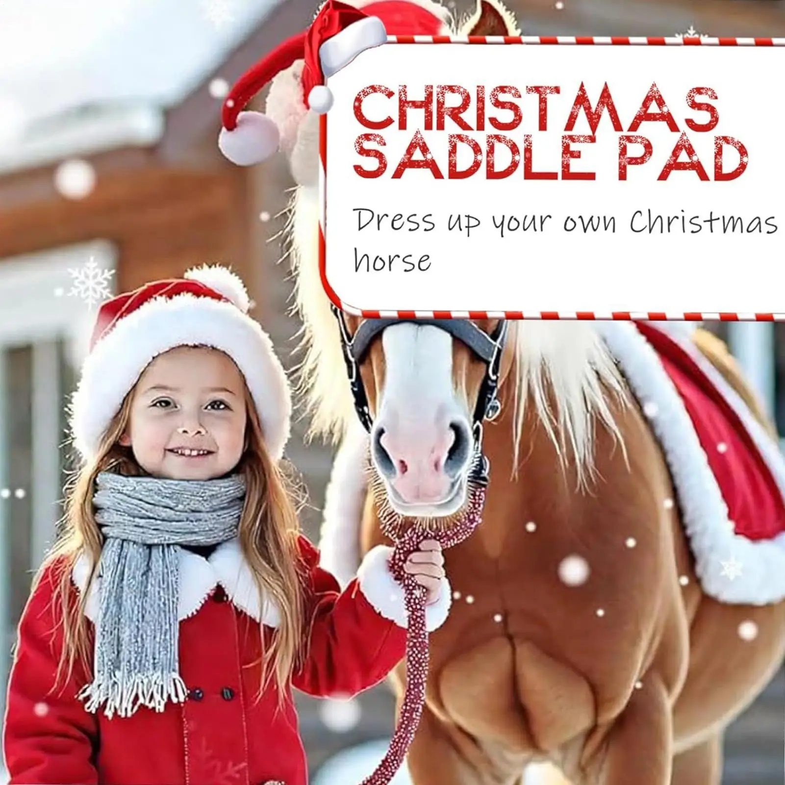 Horse Christmas Hat Party Hat Horse Bareback Pad Headwear Horse Santa Hat Xmas Horse Hat for Cosplay Pet Parents Animal