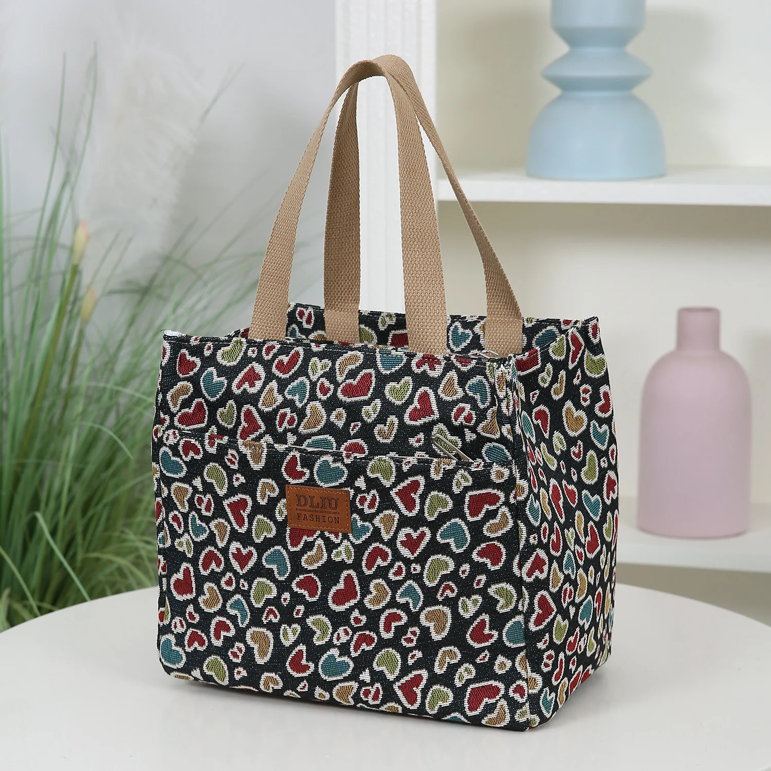 Large Capacity, Aluminum Foil Lining, Front Zipper Pocket, Handbag, Lunch Bag, Storage Bag for Lunch Box, Portable Miscellaneous