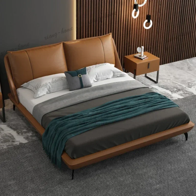 LJY Elegant Luxury Double Bed Frame Storage Wood Modern Twin Queen Bed Frame King Size Nightstands Cama De Casal Home Furniture