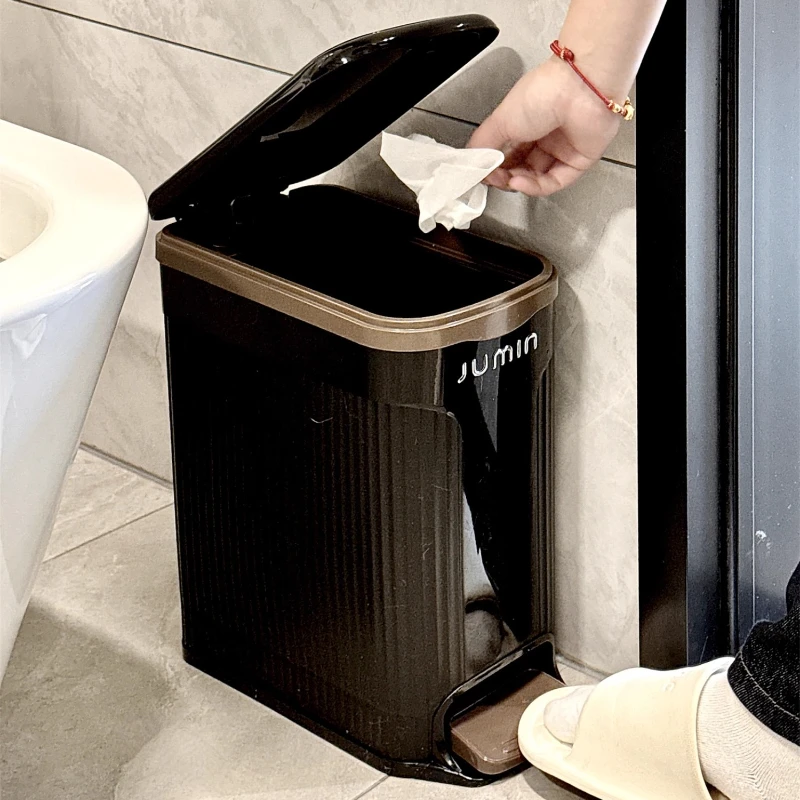 

Garbage bin household bathroom toilet with lid waste paper basket high aesthetic value large capacity crevice sanitary bin home