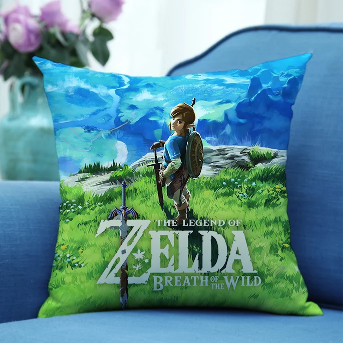 Zelda Pillowcases Anime Game Character Printed Cushion Cover 45X45cm Pillowslip Living Room Home Decorations Birthday Gifts