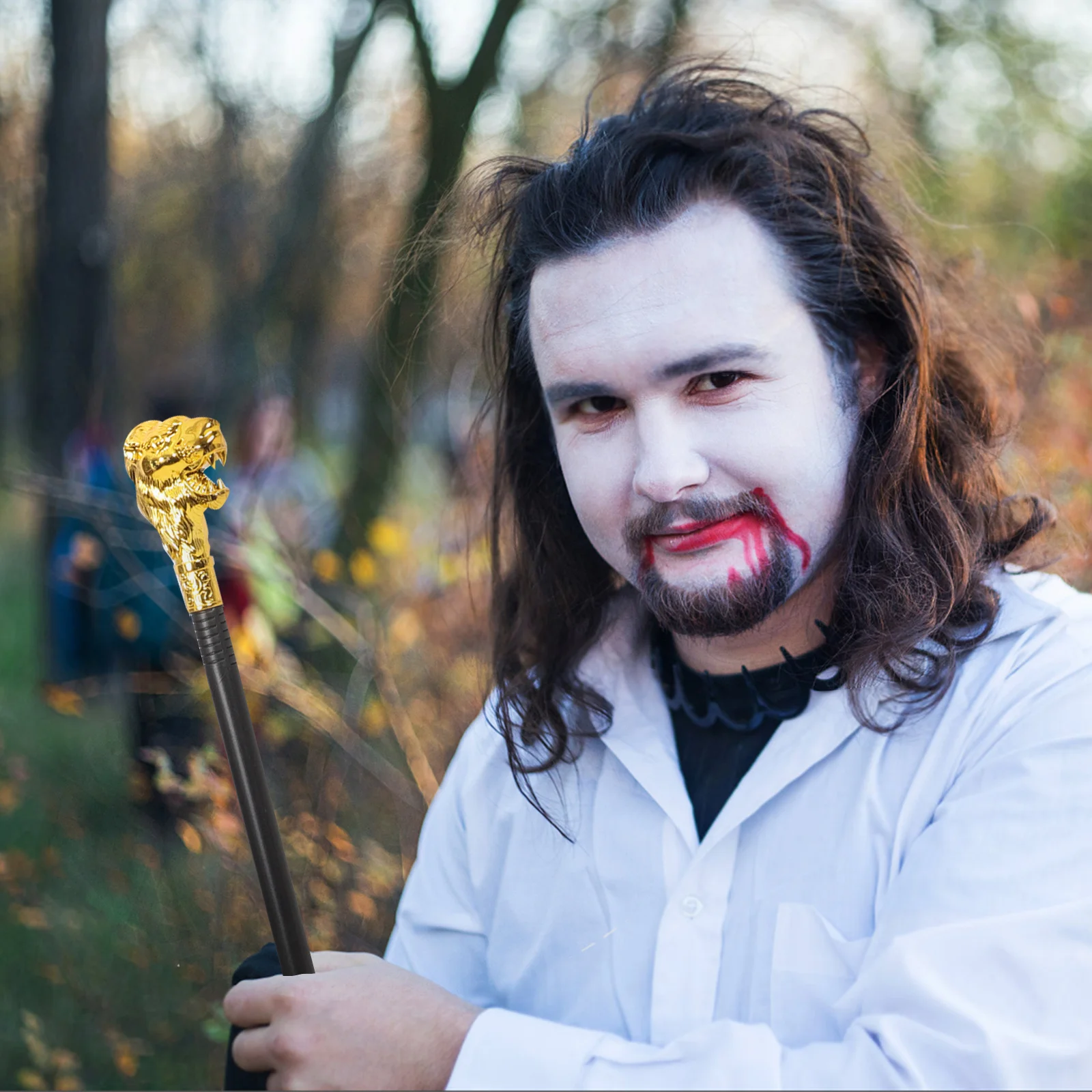 

Lion Head Halloween Walking Cane Prop Lightweight Sturdy Decorative Cosplay Accessory for Costume Party Halloween Supplies