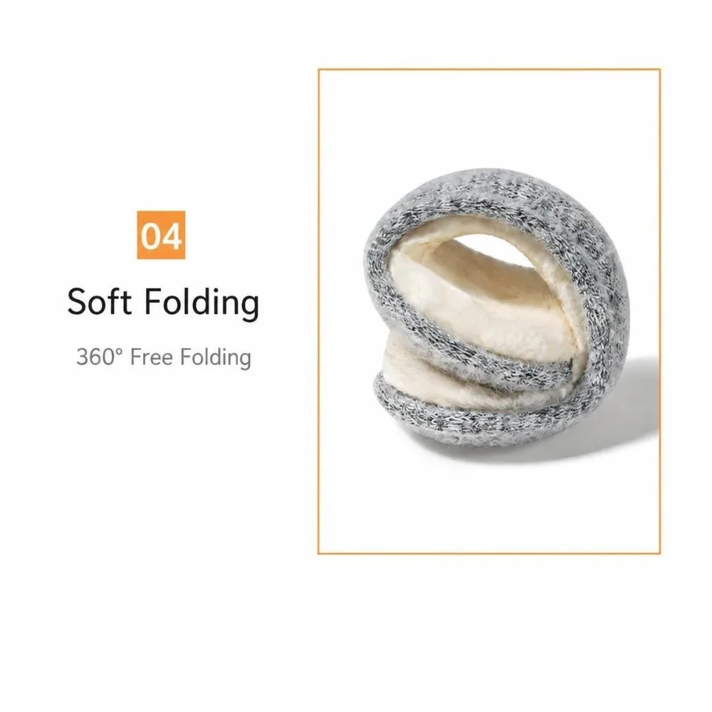 Back Worn Design Mohair Fleece Earmuffs Lining Lightweight Foldable Ear Protector Portable Stretch Windproof Ear Covers