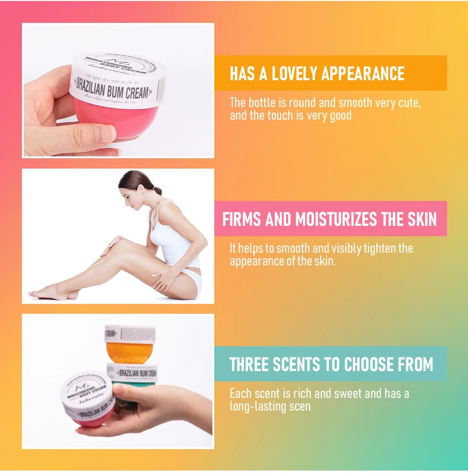 Bady Cream Hip Buttock Care Cream Moisturizing Firming Body Massager Gel Caramel Vanilla Floral ButtCare 80g