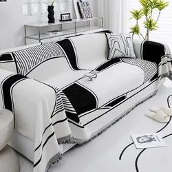 Nordic Tassel Throw Blanket Single Full Four Season Cotton Sofa Cover Dust Anti-cat Scratch Protection Cover Sofa Blanket Carpet