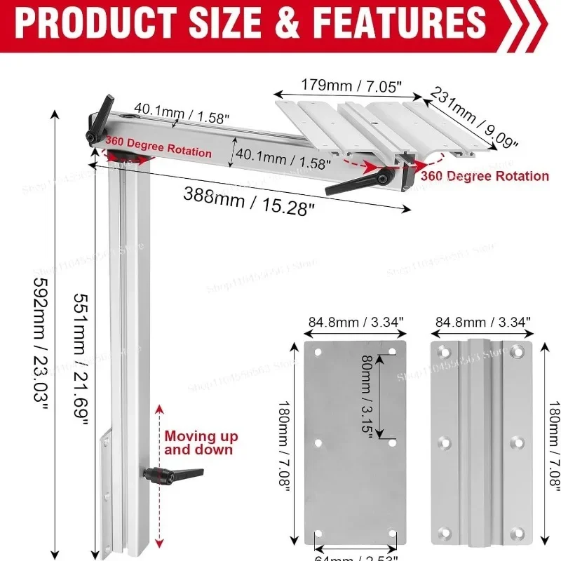 Multi-Functional RV & Yacht Table Legs - Rotating Removable Hidden Pull-Out Folding Support Brackets