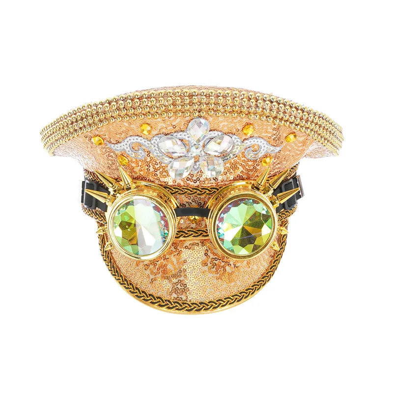 Cross-border European and American cosplay bar theme punk stud military cap night club performance hat