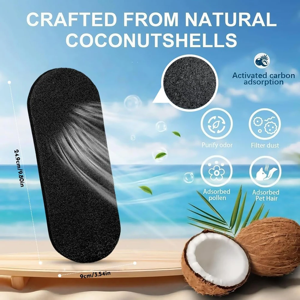 

Activated Coconut Carbon Ceiling Fan Blade Filters Dust Removal and Absorption Fits For All Fans Easy to Attach