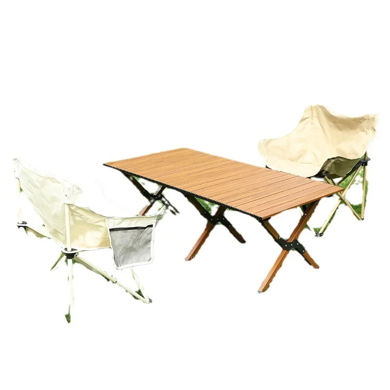 Outdoor Camping Rolling Egg Table Aluminum Alloy Folding Table Portable Camping Barbecue Leisure Folding Table