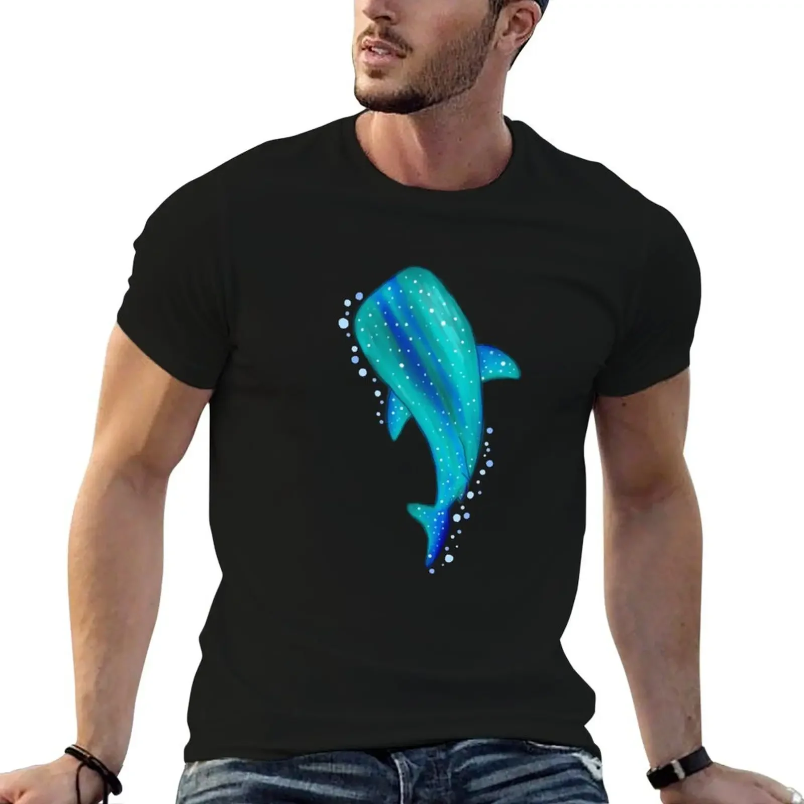 

whale shark blue T-Shirt street wear baggy shirts t shirts for men