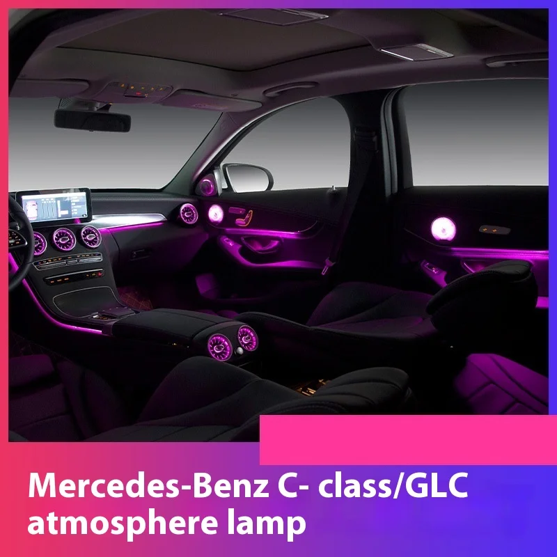 for · C-Class W205 253 Front Rear LED Atmosphere Light Modification Berlin Sound 12V Luminous Turbine Air Outlet GLC